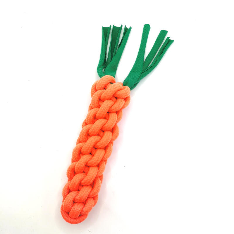 Carrot Shaped Knitted Rope Dog  Toy