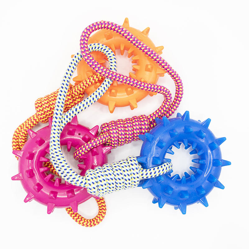 Cotton Rope With Plastic Gear Dog Toy