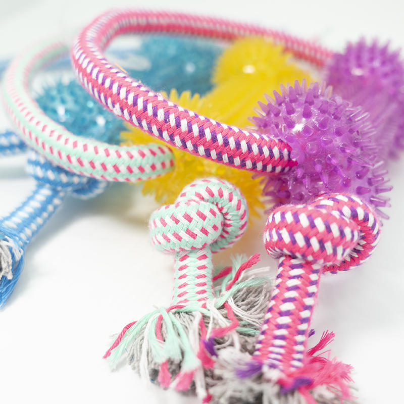 Cotton Rope With Plastic Bone Dog Toy