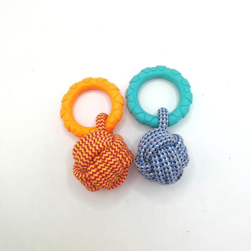 Cotton Rope TPR Ring Dog Chewing Toy