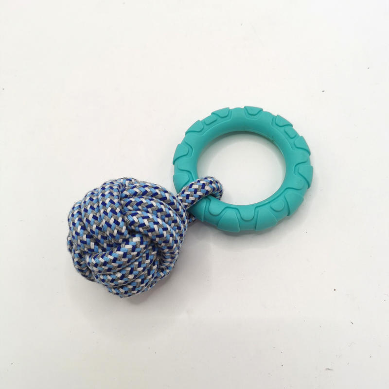 Cotton Rope TPR Ring Dog Chewing Toy